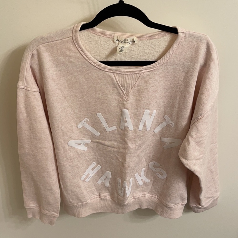 L.O.G.G. label of graded goods Sweatshirt Size L Color Pink White Atlanta Hawks